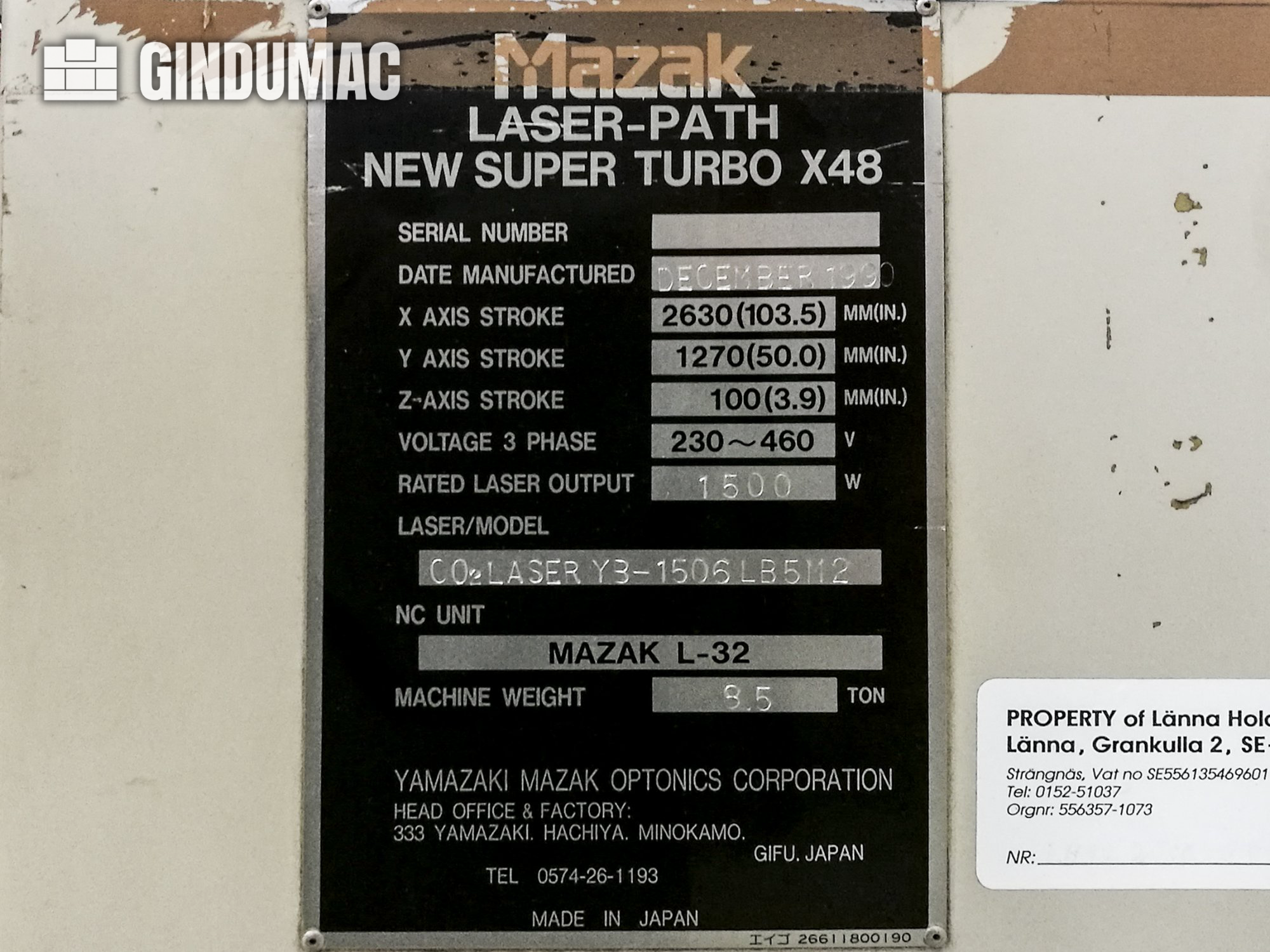 Mazak LASER-PATH NEW SUPER TURBO X48 Laser Cutting Machine
