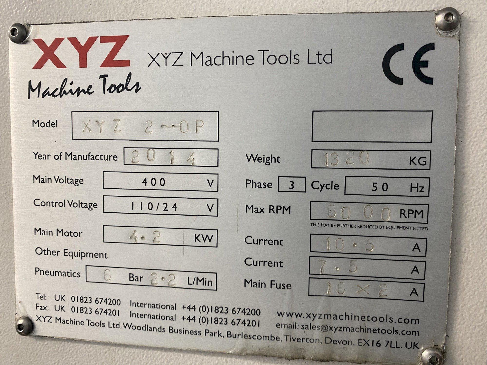 XYZ 2-OP Vertical Machining Center